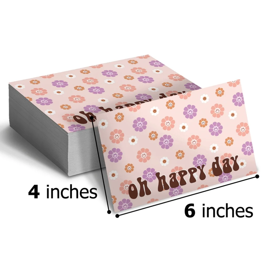 50 pc Croovy flowers THEMED Thank you  Cards BUNDLE
